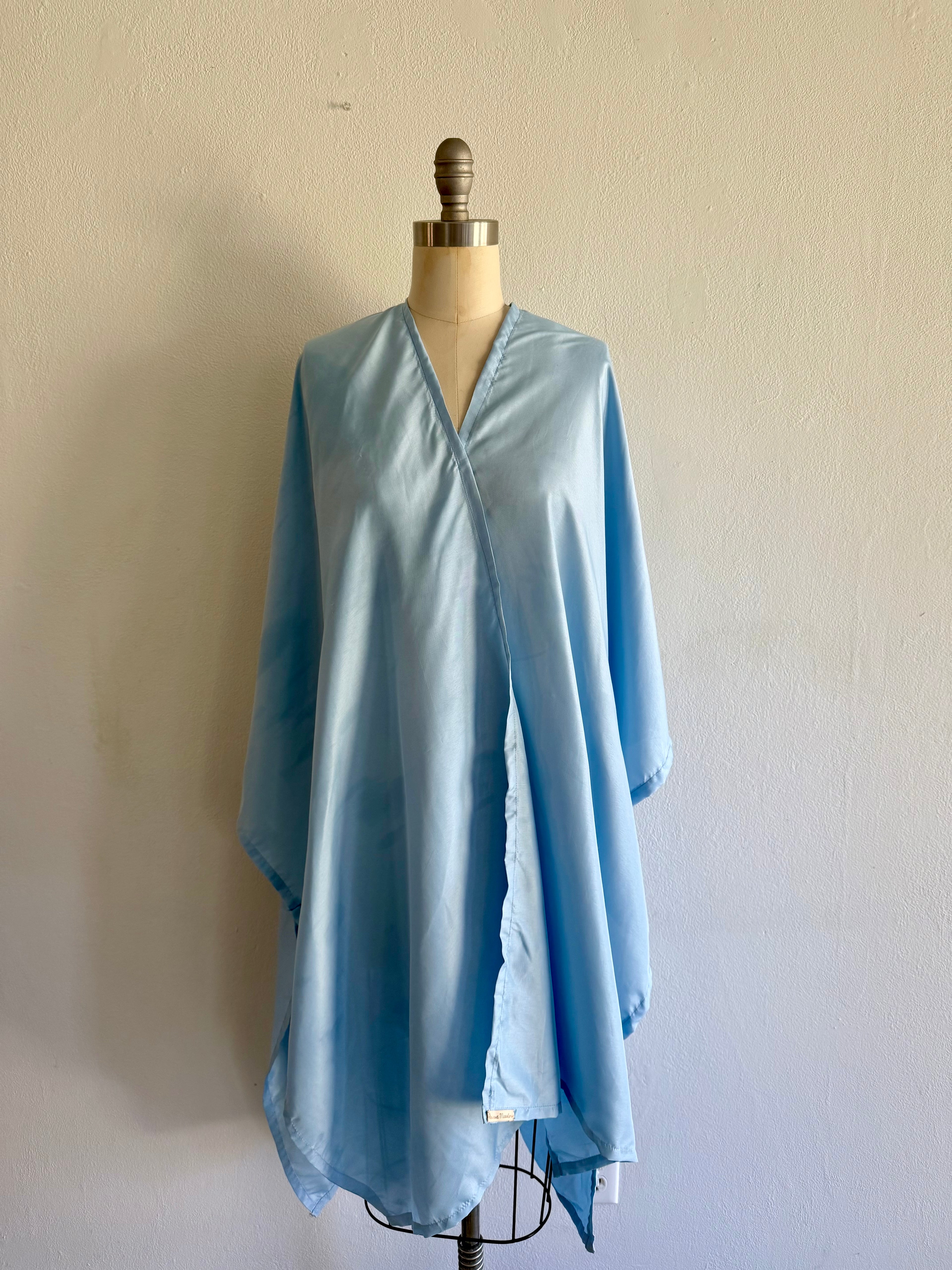 Blue Women's Kaftan Poncho Cover Up Maxi Cardigan One Size