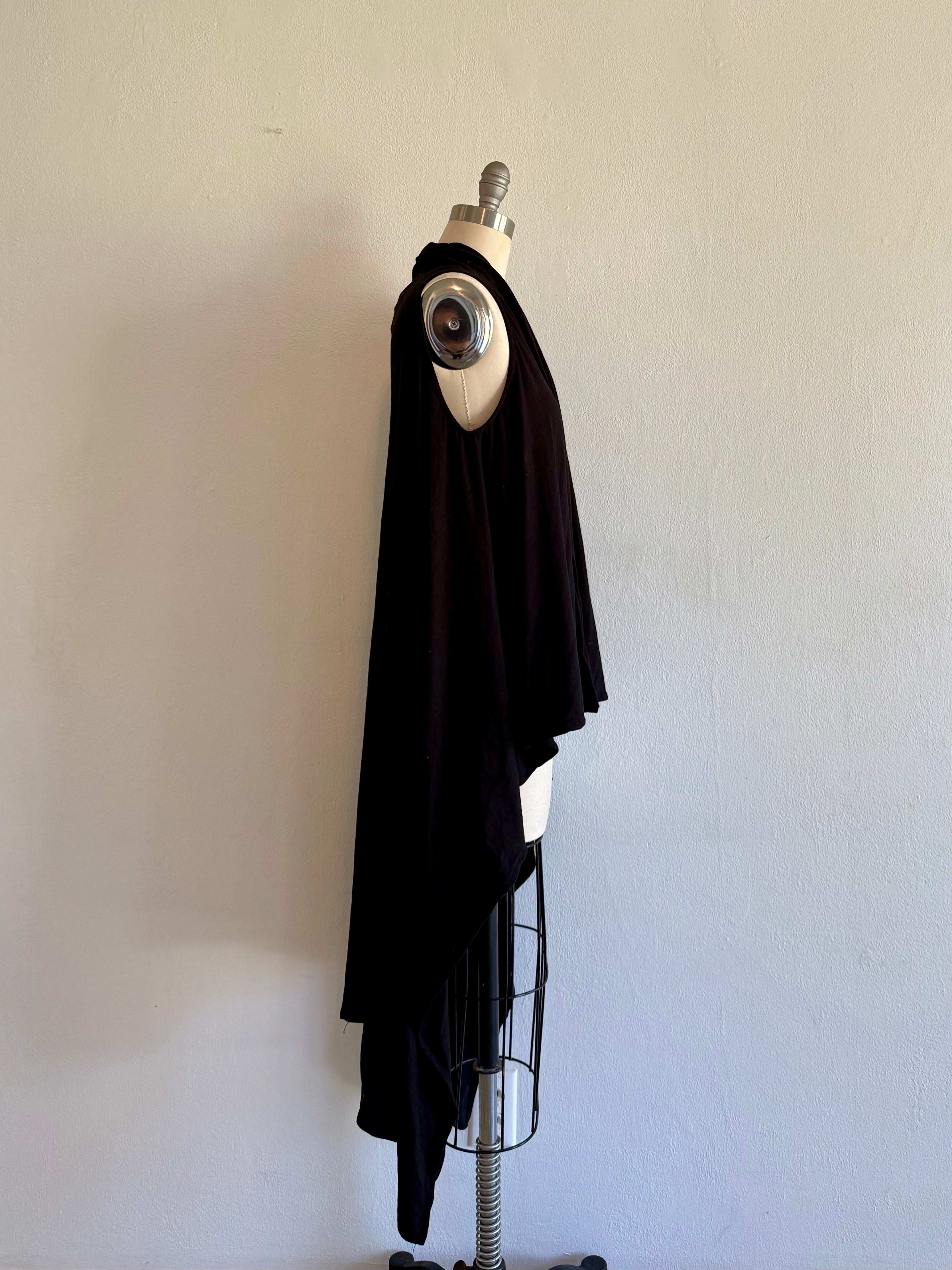Draped Women's Vest Bamboo Wool Blend Knit Jersey High-low Hemline